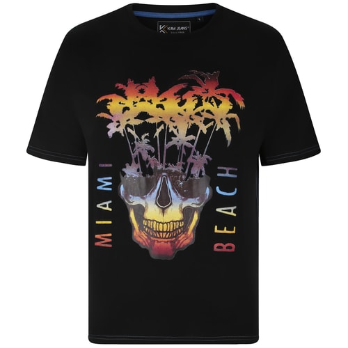 KAM Miami Beach Skull T-Shirt Schwarz